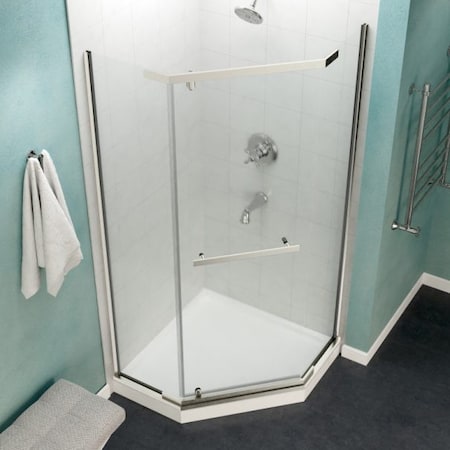 Anzzi Castle 49" x 72" Semi-Frameless Shower Door in Brushed Nickel SD-AZ056-01BN